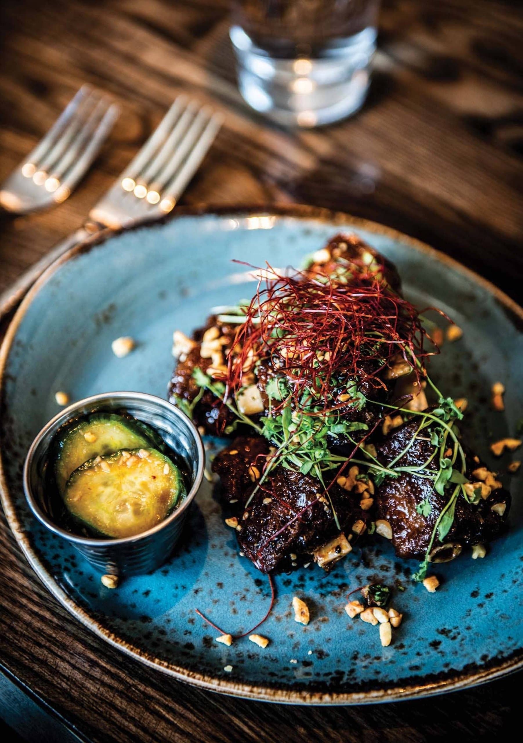 A photo of Chile-Braised Short Ribs from Spar Restaurant and Bar