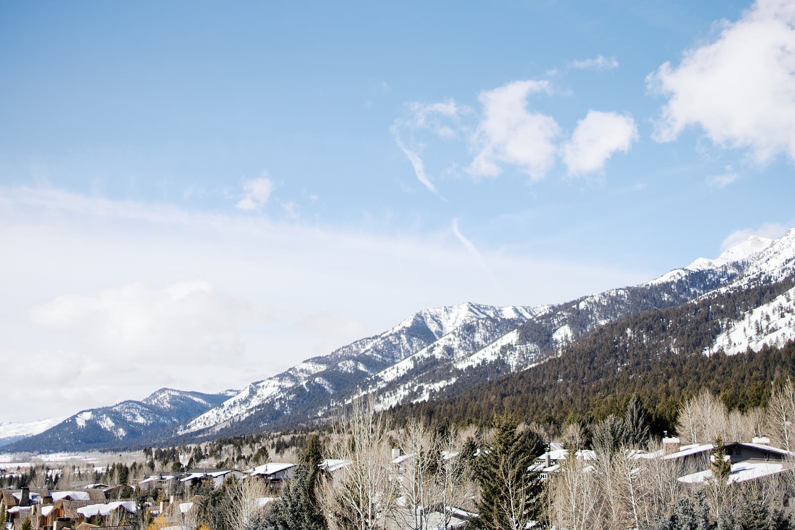 A photo of the Tetons in winter