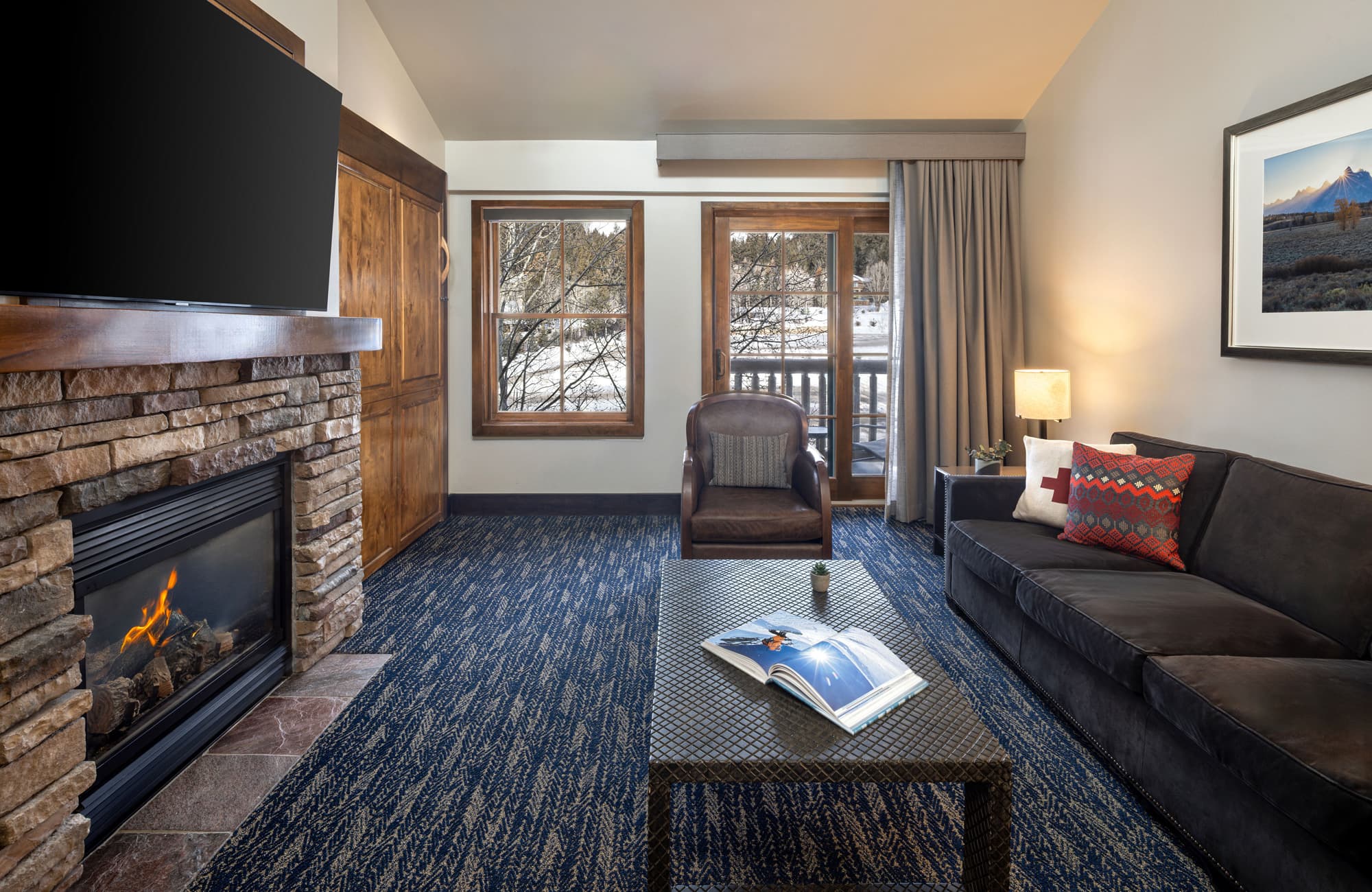 Living Room With A Fireplace