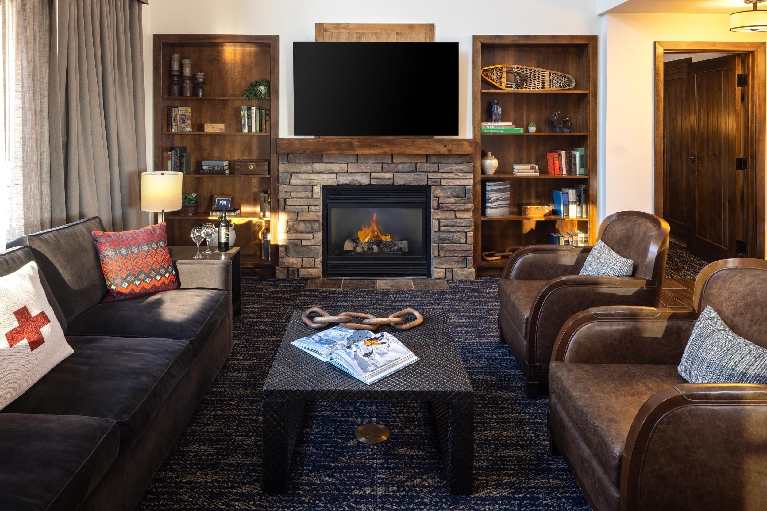 Living Room With Fireplace